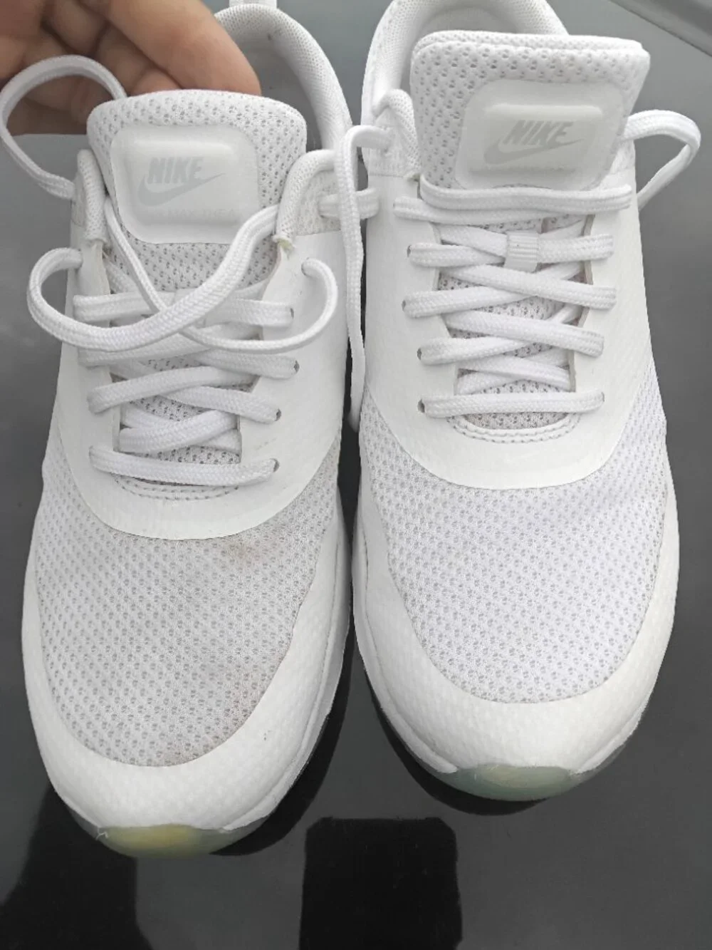 Nike Air Max Thea Triple White Sneaker 8 Womens Lace Up Shoes